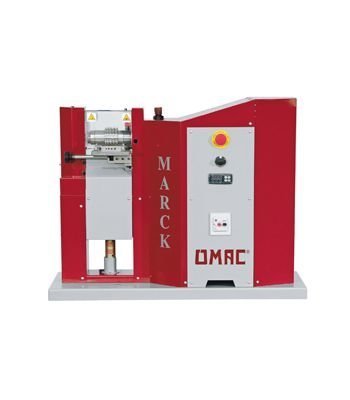 OMAC MARCK. Машина для горячего тиснения, подрезки и обжига кромок полос и ремней