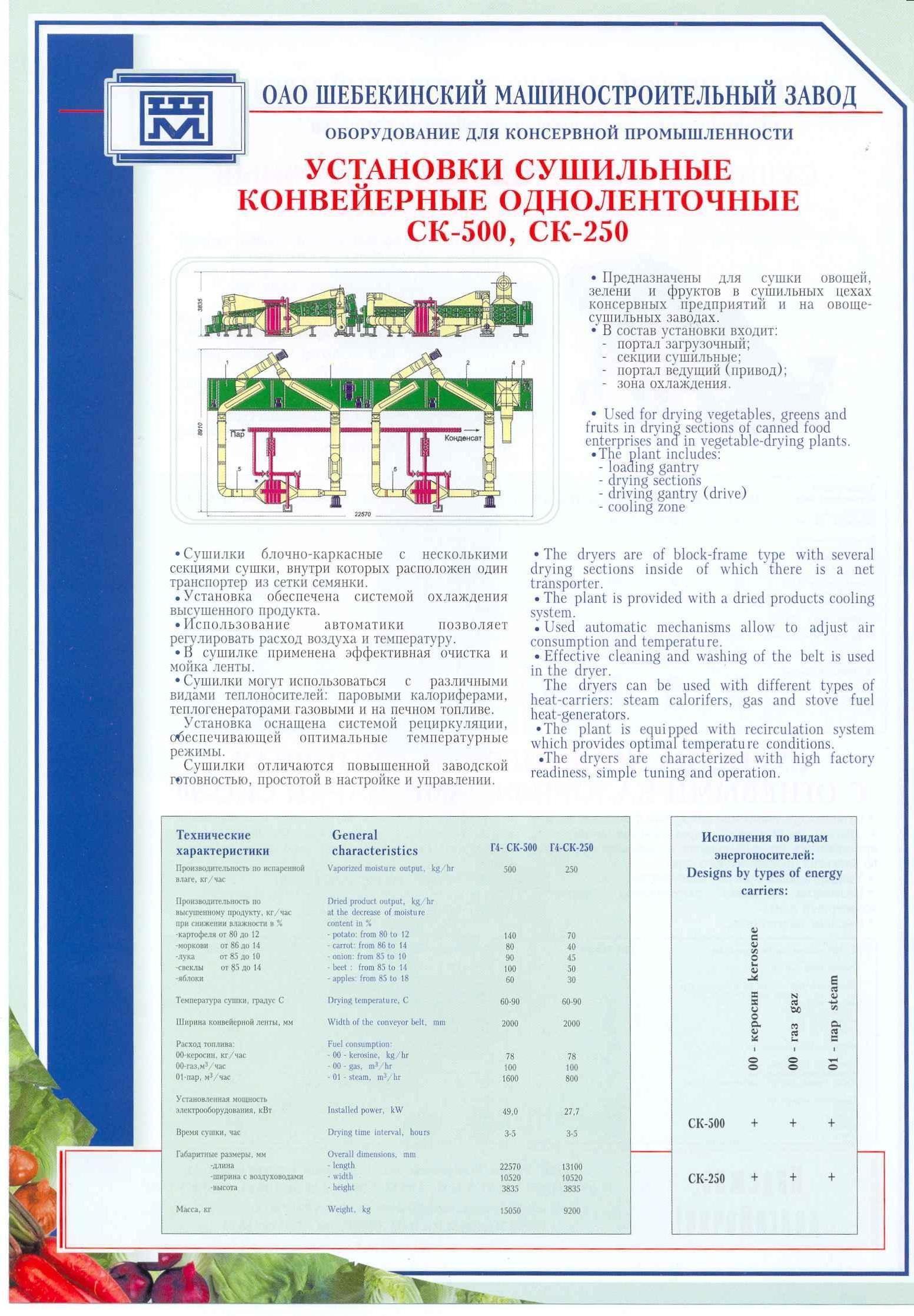 Сушилка конвейерная ленточная паровая (газовая) Г4- СК