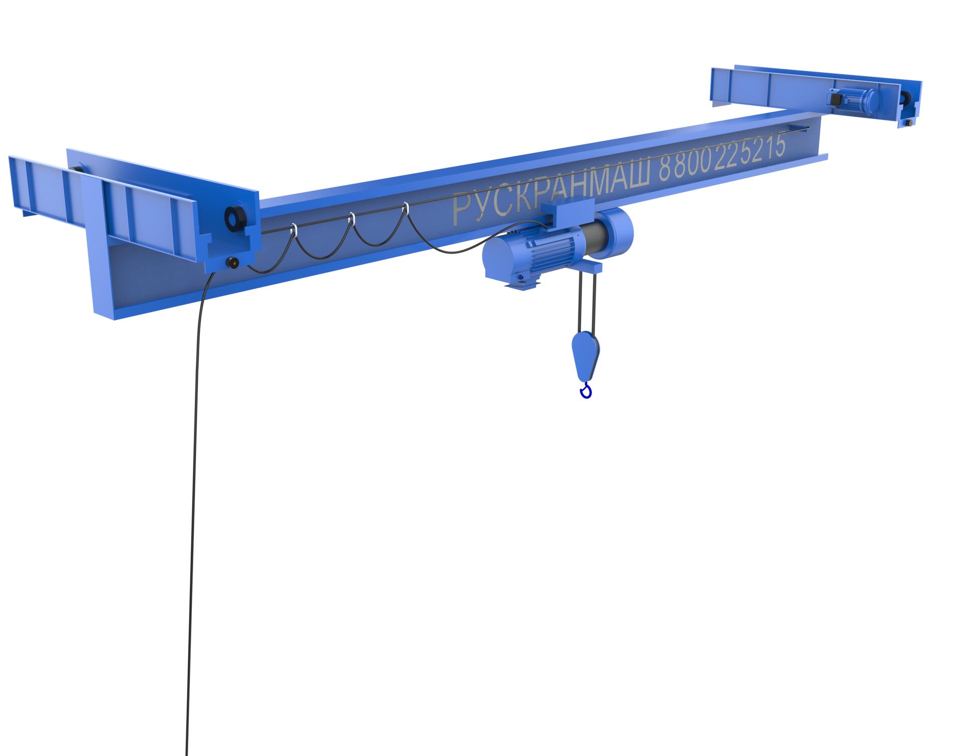 Кран мостовой электрический однобалочный подвесной однопролётный без эл. тали
