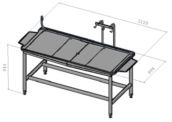 Стол с крючьями ASP-STPR-RK для приема и разборки кишок